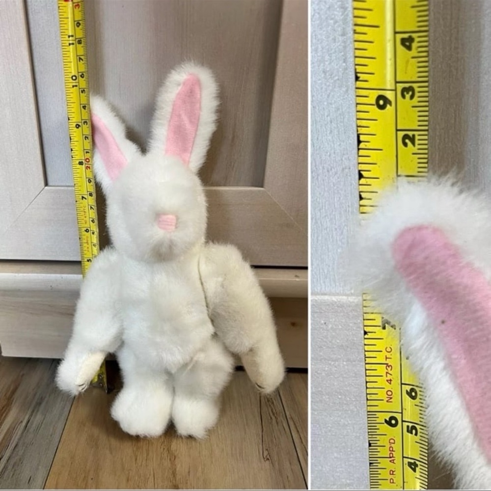 White Rabbit - Movable Arms & Legs  - 8" Easter Rabbit By Wang's - Picture 9 of 12